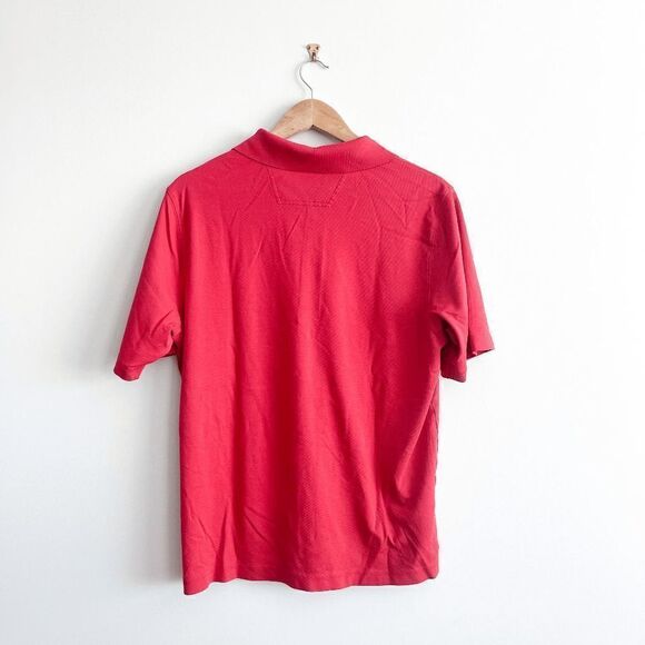 Eddie Bauer Mens Polo Shirt Collared Button Red Medium - Picture 2 of 6